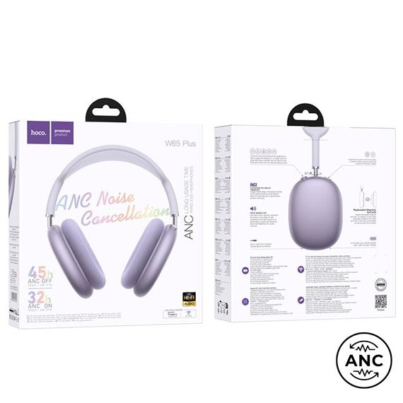 Hoco W65 Plus Happy ANC BT Headphones Purple