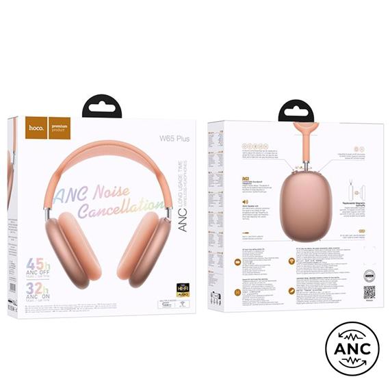 Hoco W65 Plus Happy ANC BT Headphones Orange