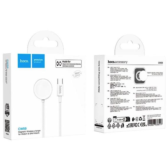 Cable USB-C Hoco CW59 para Apple Watch y Samsung Watch