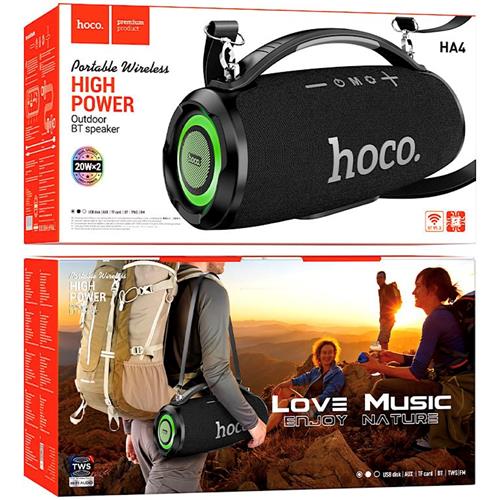 Hoco HA4 Altavoz Bluetooth 40W con Luces RGB Negro
