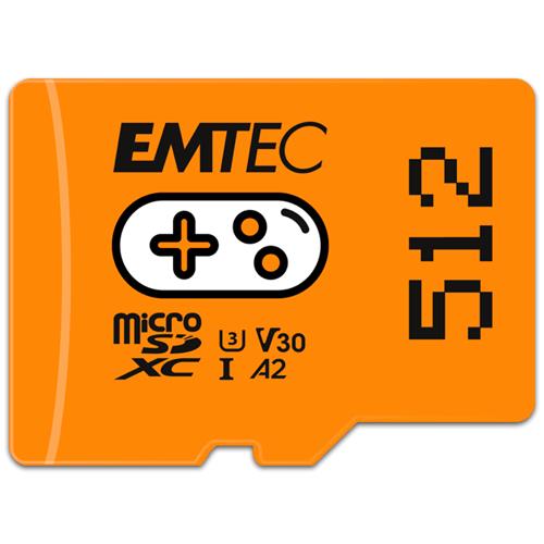 Memoria Micro SDXC 512GB Emtec UHS-I U3 V30 A1 Gaming