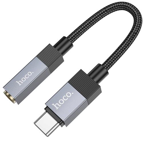 Hoco UPA32C Adaptador USB-C a Jack 3.5mm Negro