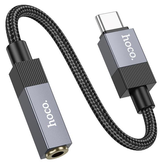 Hoco UPA32C Adaptador USB-C a Jack 3.5mm Negro