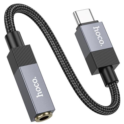 Hoco UPA32C Adaptador USB-C a Jack 3.5mm Negro