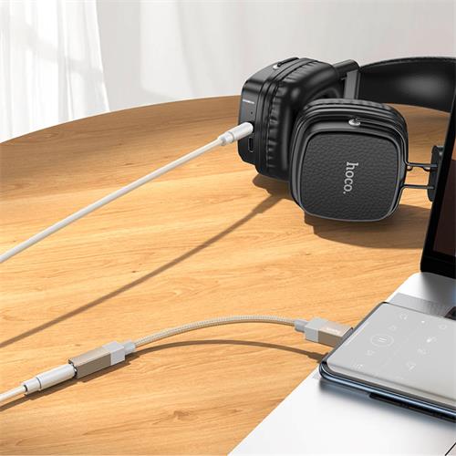 Hoco UPA32C Adaptador USB-C a Jack 3.5mm Dorado