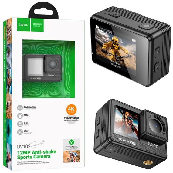 Hoco DV102 Cámara de Acción 4K con Estabilizador y Doble Pantalla