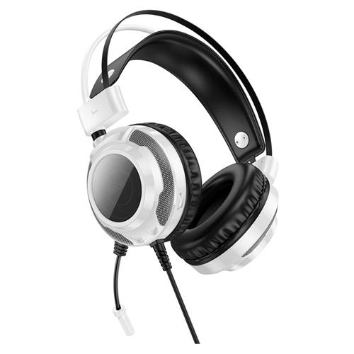 Hoco W110 Auricular Gaming con Luces RGB y Conexión 3.5mm y USB Blanco