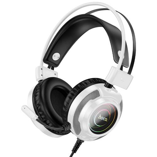 Hoco W110 Auricular Gaming con Luces RGB y Conexión 3.5mm y USB Blanco