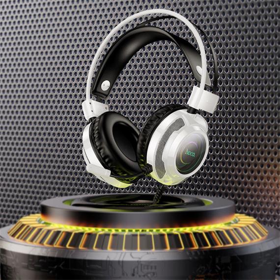 Hoco W110 Auricular Gaming con Luces RGB y Conexión 3.5mm y USB Blanco