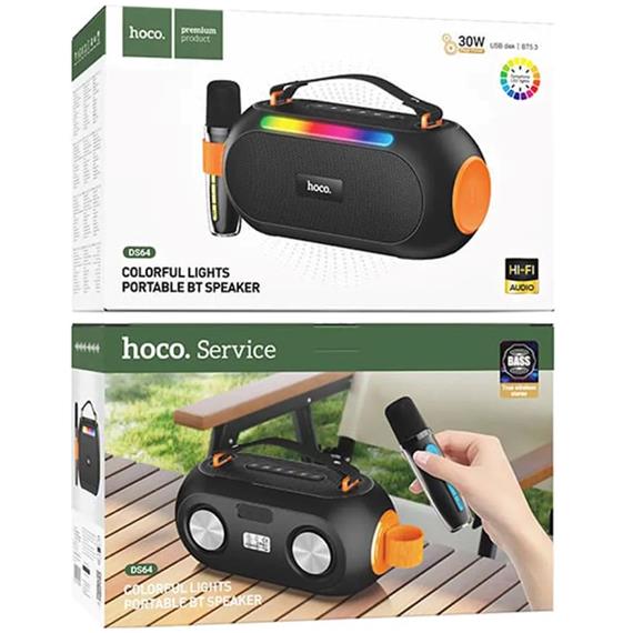 Hoco DS64 Altavoz Bluetooth 30W con Micrófono Karaoke y luces RGB
