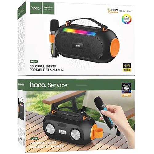 Hoco DS64 Altavoz Bluetooth 30W con Micrófono Karaoke y luces RGB