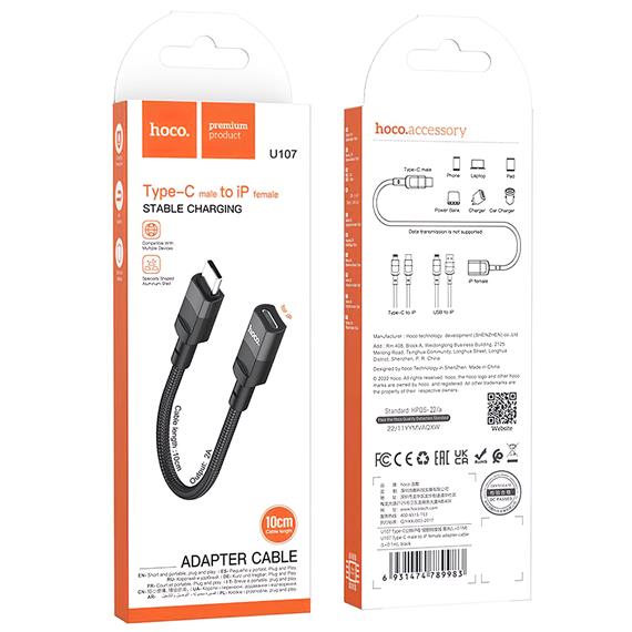 Adaptador USB-C a Lightning Hembra Hoco U107