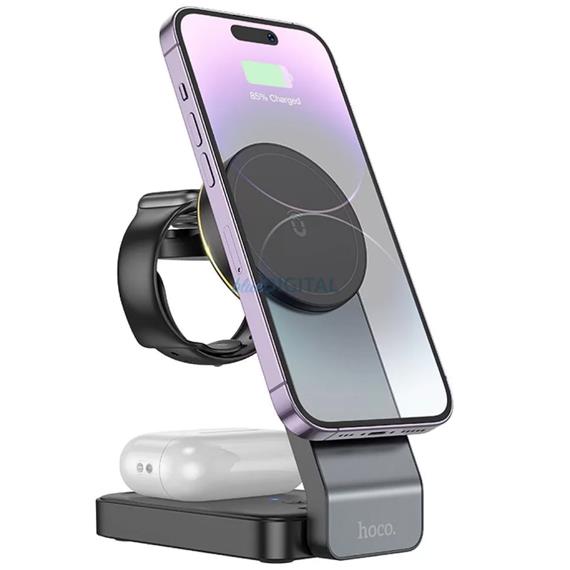 Hoco CQ3 Cargador Inalámbrico 3-1 Plegable para Apple