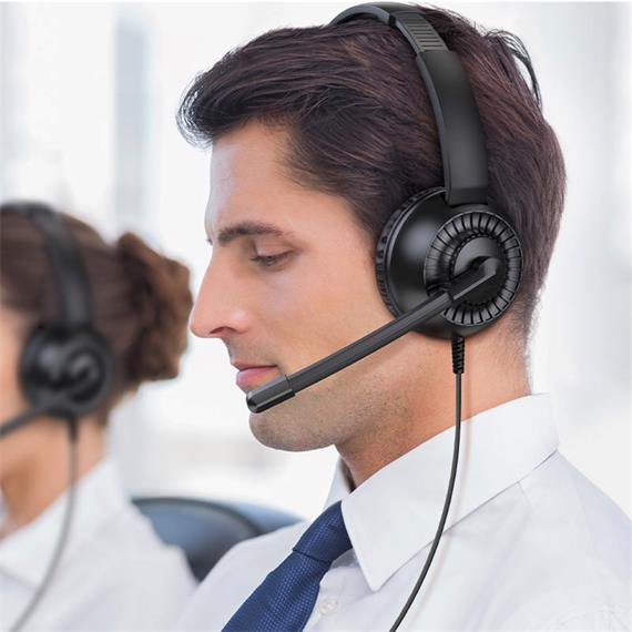 Hoco W112 Auricular para Teletrabajo y Videollamadas Negro