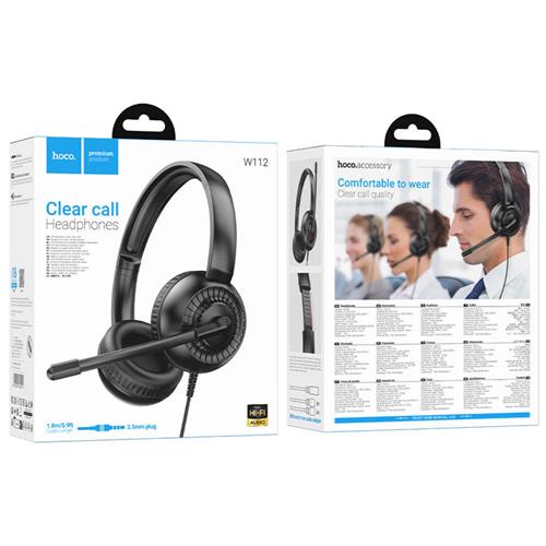 Hoco W112 Auricular para Teletrabajo y Videollamadas Negro