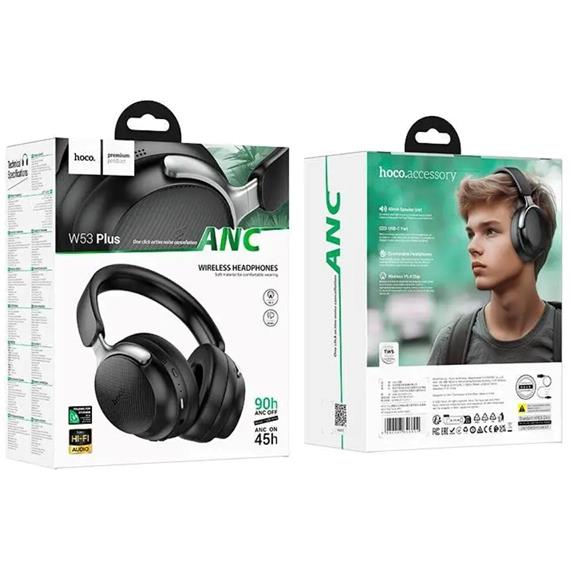 Hoco W53 Plus Auricular Inalámbrico y MicroSD con Cancelación de Ruido Negro