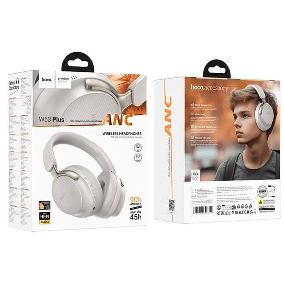 Hoco W53 Plus Auricular Inalámbrico y Micro SD con Cancelación de Ruido Gris