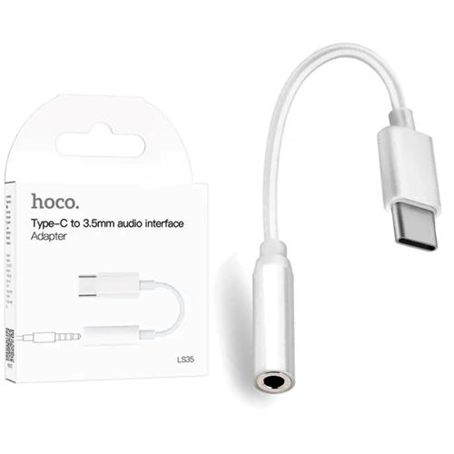 Adaptador USB-C a Jack 3.5mm Hoco LS35 Blanco