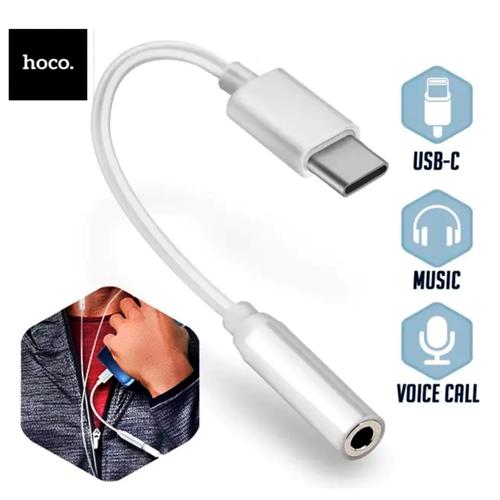 Adaptador USB-C a Jack 3.5mm Hoco LS35 Blanco
