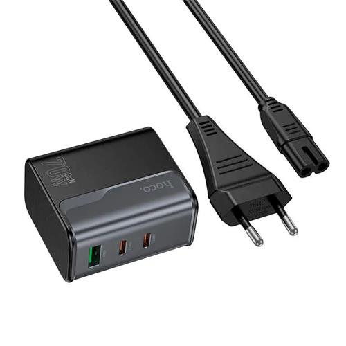 Cargador USB-A y USB-C Hoco CS76A PD70W Negro