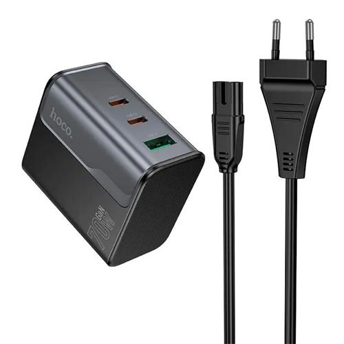 Cargador USB-A y USB-C Hoco CS76A PD70W Negro