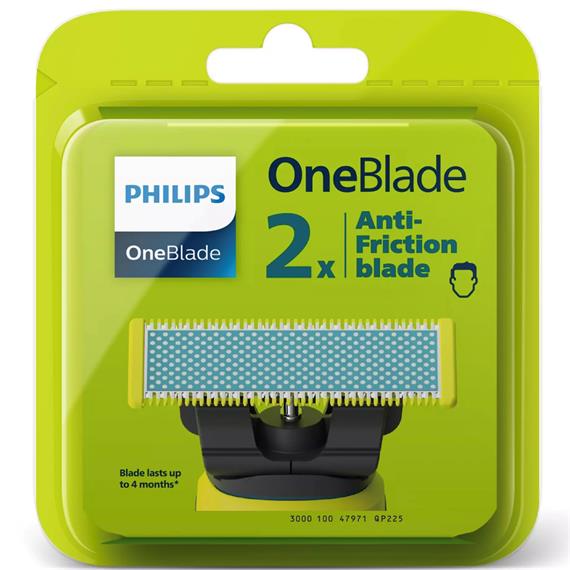 Philips QP225 Recambio para OneBlade Pack de 2 Hojillas Antifricción