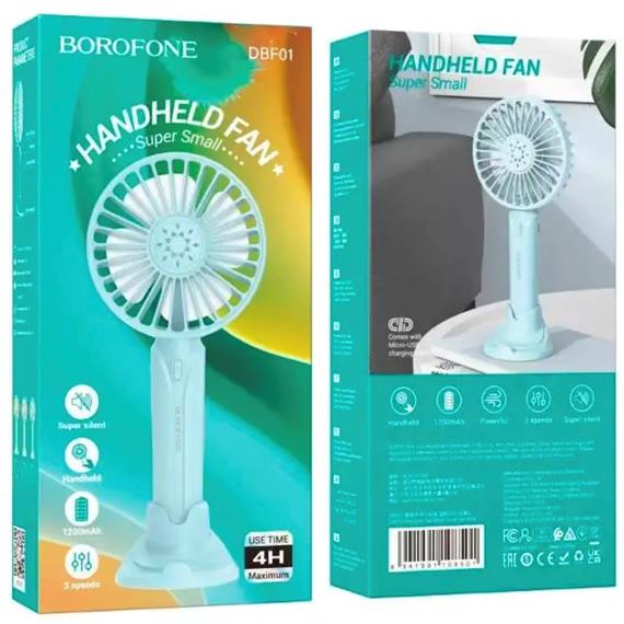 Borofone DBF01 Ventilador portátil Recargable Azul