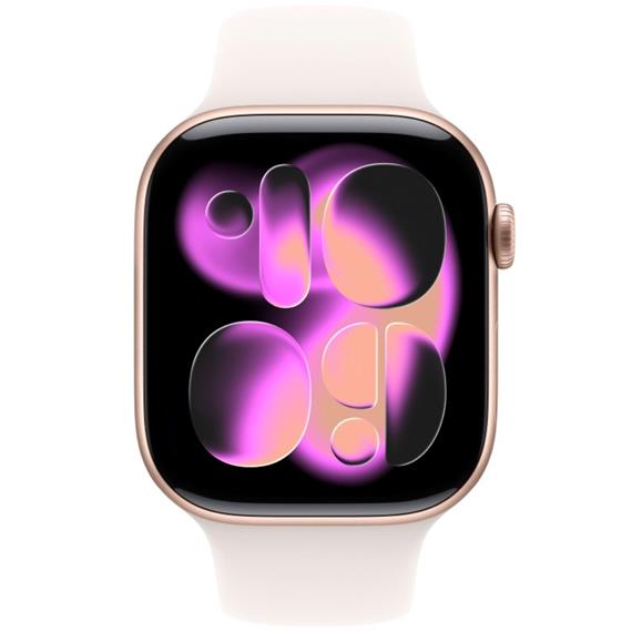 Apple Watch Series 11 GPS 46mm Rose Gold Aluminium Case Light Blush Sport Band S/M (MEV64QL/A)