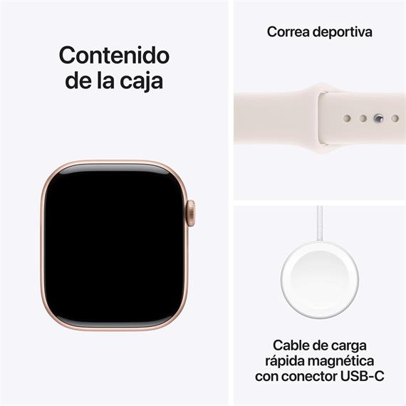 Apple Watch Series 11 GPS 46mm Rose Gold Aluminium Case Light Blush Sport Band S/M (MEV64QL/A)