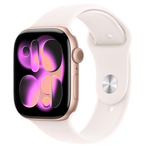Apple Watch Series 11 GPS 46mm Rose Gold Aluminium Case Light Blush Sport Band S/M (MEV64QL/A)