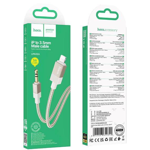 Hoco UPA32A Cable Lightning a Jack 3.5mm 1 metro Gold