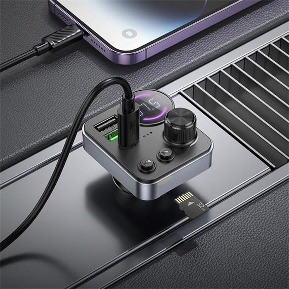Hoco E86 Transmisor FM y BLuetooth  48W Dual Port PD30W+QC3.0