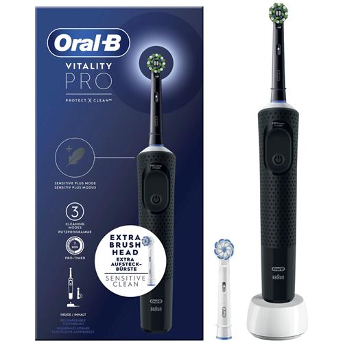 Braun Oral-B Cepillo Vitality Pro con 2 Recambios Negro (D103.423.3)