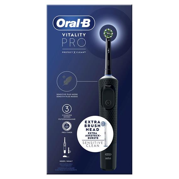 Braun Oral-B Cepillo Vitality Pro con 2 Recambios Negro (D103.423.3)