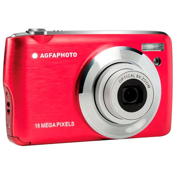 AgfaPhoto DC8200 Cámara Digital 18MP 8x Zoom + SD16GB+ Bag Roja