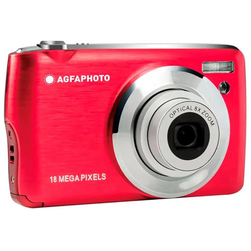 AgfaPhoto DC8200 Cámara Digital 18MP 8x Zoom + SD16GB+ Bag Roja
