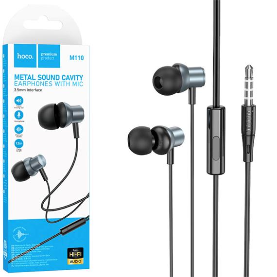 Hoco M110 Auriculares con Micrófono y Clavija 3.5mm Metal Gray