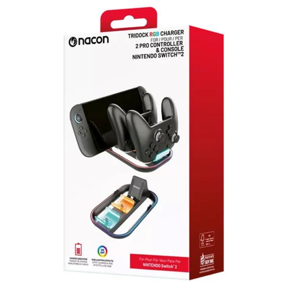 Nacon Base de Carga para  2 Mandos Pro Controler Nintendo Switch 2 (SWITCHNEWTRICHARGER)