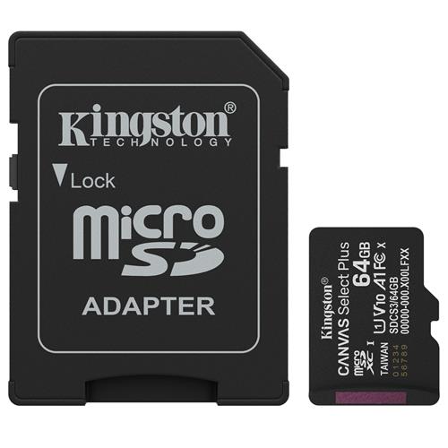 Memoria Micro SDHC 64GB Kingston 100MB/s SDCS3/64GB