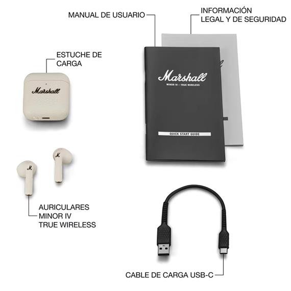 Marshall Minor IV Auricular TWS Bluetooth Cream