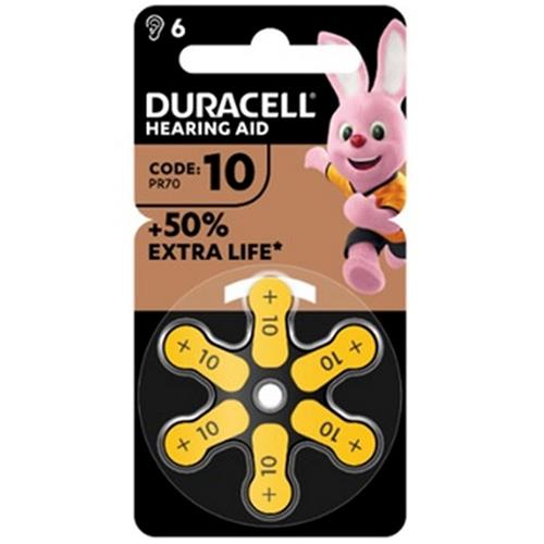 Duracell DA-10 Pila Audífono PR70 6 PCS