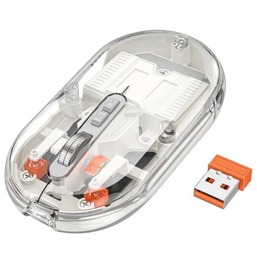 Hoco GM35 Ratón Inalámbrico 2.4G y Bluetooth Recargable Silencioso Blanco