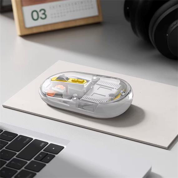 Hoco GM35 Ratón Inalámbrico 2.4G y Bluetooth Recargable Silencioso Blanco
