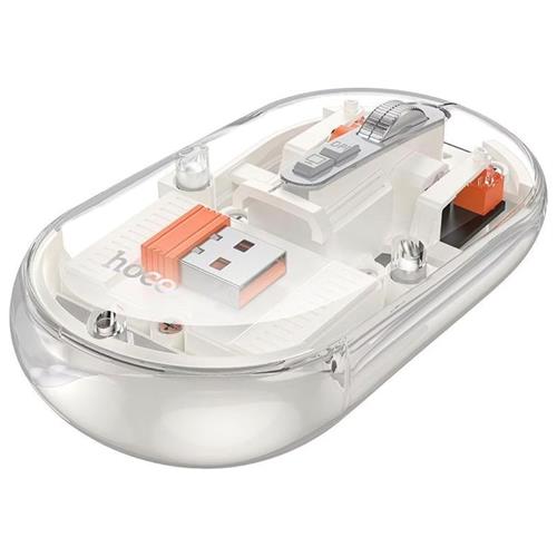 Hoco GM35 Ratón Inalámbrico 2.4G y Bluetooth Recargable Silencioso Blanco