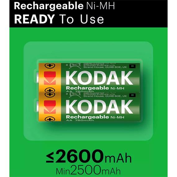 KODAK AA RECARGABLE KAAHR-2 2600 mAh 2 UNDS (30955080)