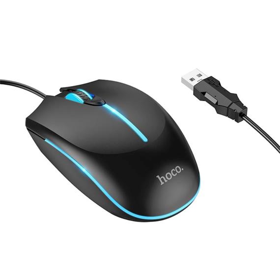 Hoco GM37 Ratón Gaming con Cable USB-A 1.4m 2.400Dpi Negro