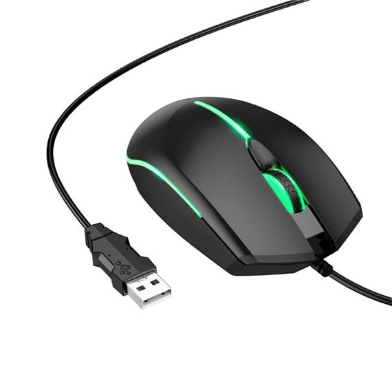 Hoco GM37 Ratón Gaming con Cable USB-A 1.4m 2.400Dpi Negro