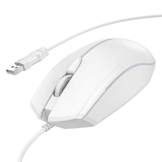 Hoco GM37 Ratón Gaming con Cable USB-A 1.4m 2.400Dpi Blanco
