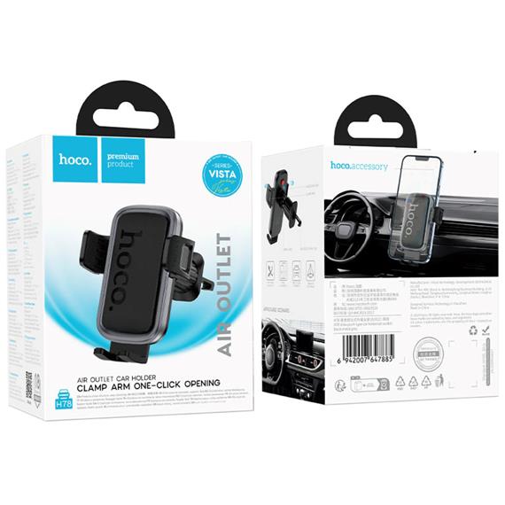 Soporte de Coche Hoco H78 4.5" a 7" para Toma de Aire Negro