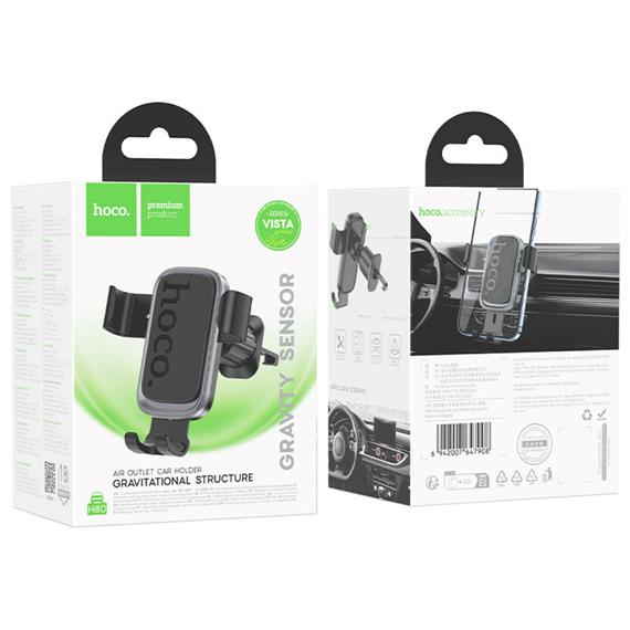 Soporte de Coche Hoco H80 hasta 7" Gravity para Toma de Aire Negro